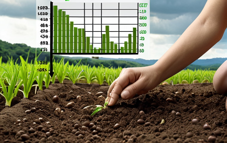 **Image Prompt:** A person calmly planting seeds in fertile soil, with a diverse landscape of financial charts and symbols subtly depicted in the background. The overall mood is peaceful and focused, highlighting the steady, long-term nature of dollar-cost averaging.