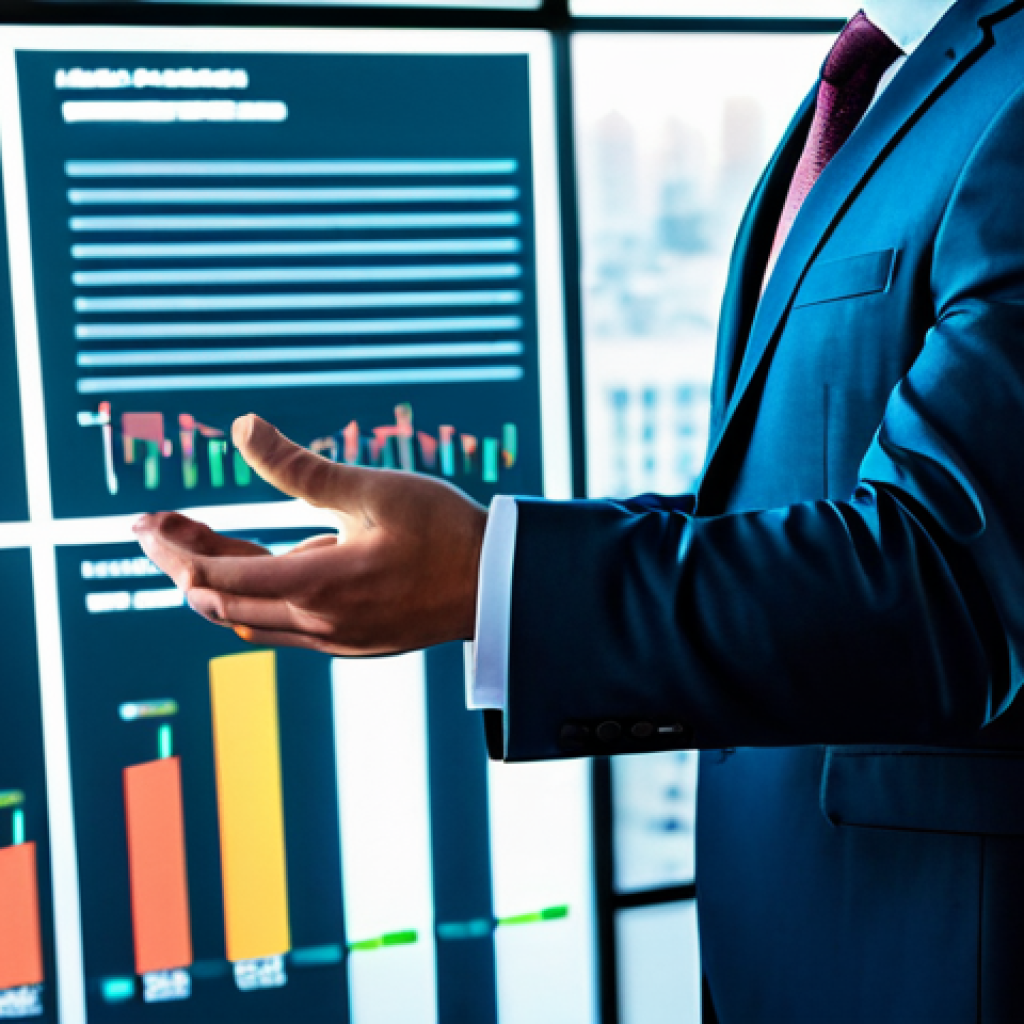 A focused male professional in a sharp, modest business suit, standing and interacting with a transparent, holographic interface. The interface displays complex data visualizations of blockchain networks, financial charts, and smart contract flows. The setting is a clean, ultra-modern office with subtle futuristic design elements and large windows revealing a city skyline at dusk. Professional photography, high resolution, cinematic lighting, vibrant colors, detailed textures, fully clothed, modest clothing, appropriate attire, professional dress, safe for work, appropriate content, perfect anatomy, correct proportions, natural pose, well-formed hands, proper finger count, natural body proportions.