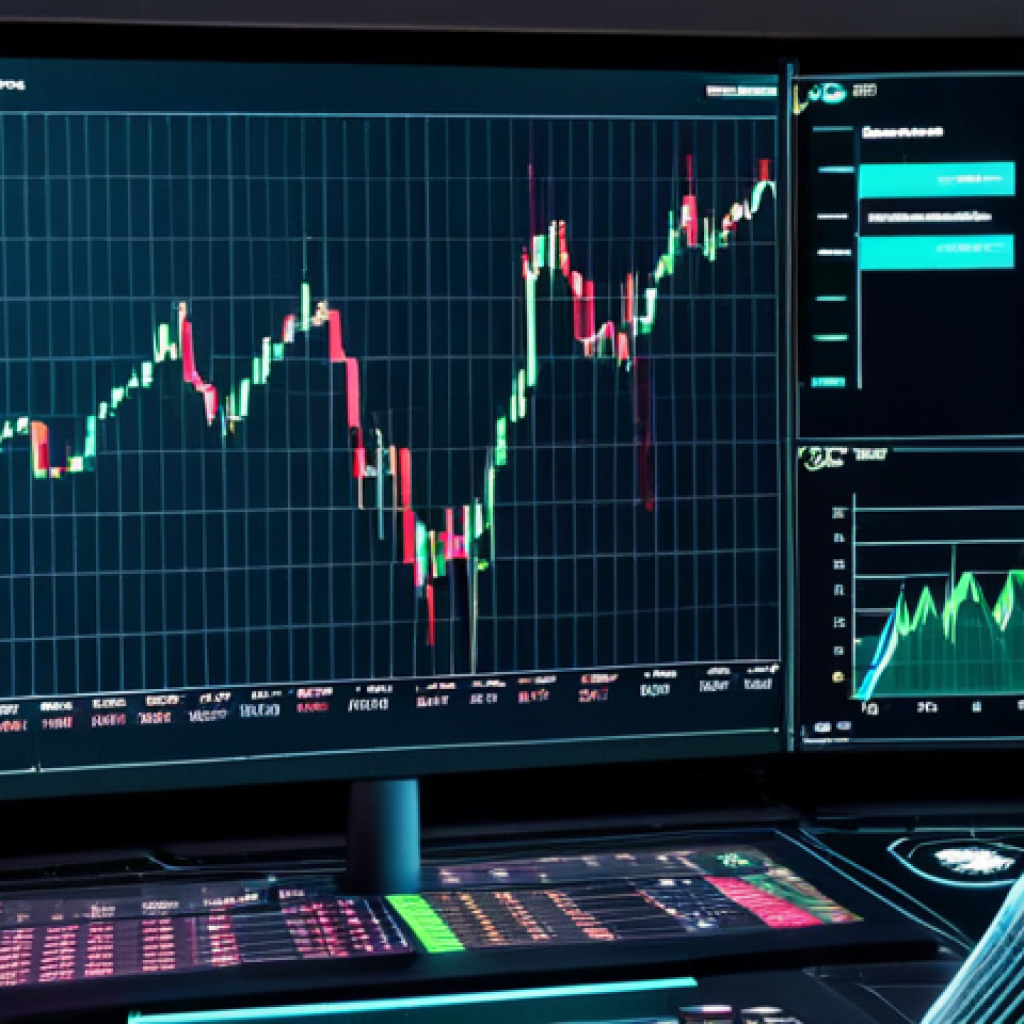 "A futuristic trading bot interface on a holographic display, showing real-time crypto charts and automated trades, professional, safe for work, appropriate content, fully clothed, perfect anatomy, natural proportions, digital art, high quality."