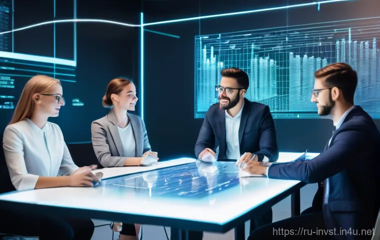 암호화폐 법적 규제 - **Prompt:** A dynamic scene featuring a diverse group of young professionals, approximately 25-35 ye...