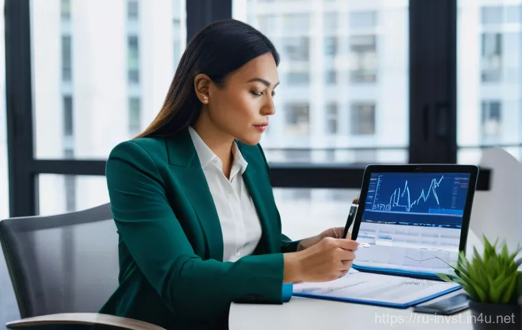 주식 매도 타이밍 잡는 법 - **Prompt:** A dynamic scene depicting an investor, a man in his late 30s, seated at a trading desk w...